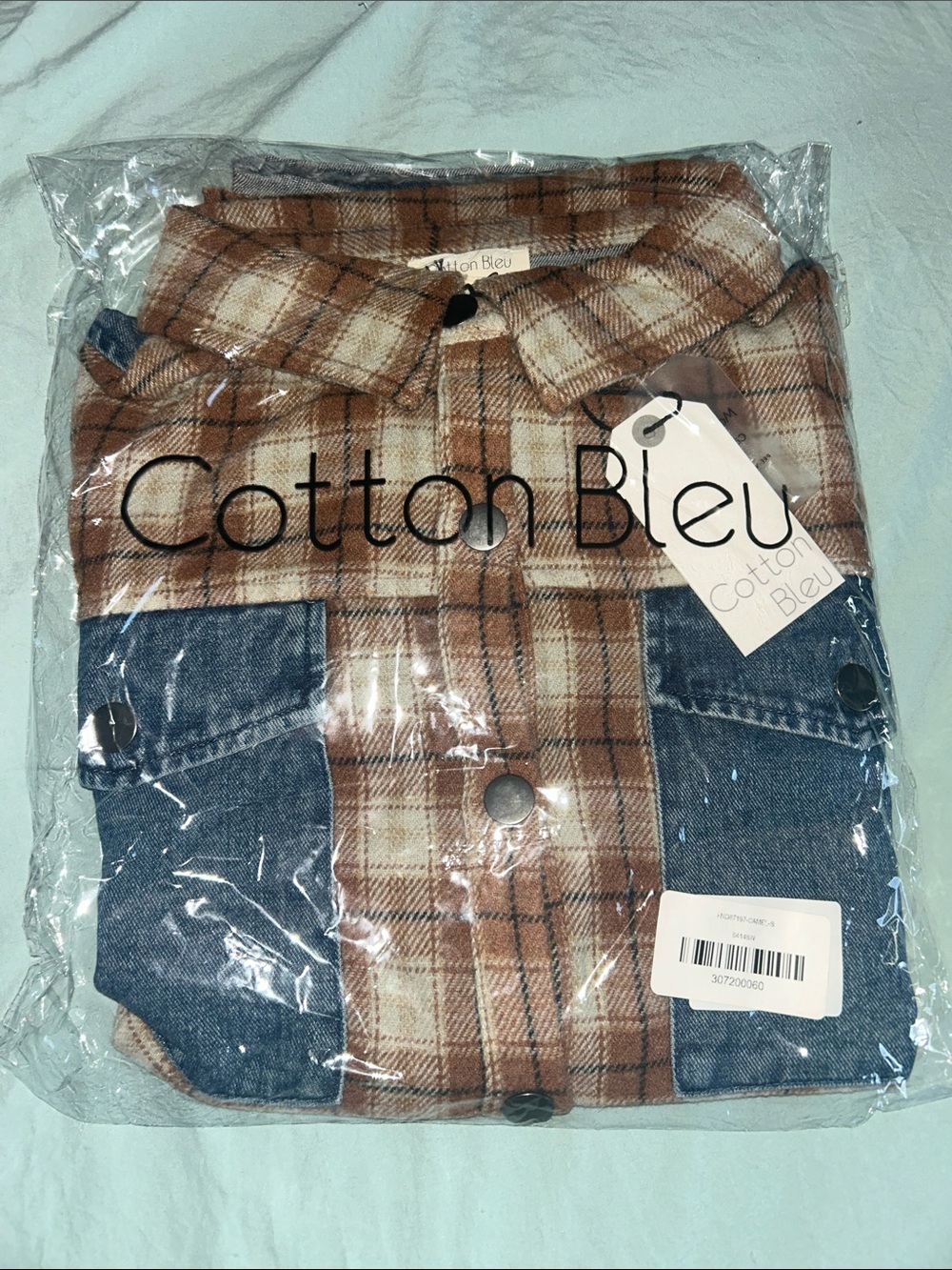 Cotton Bleu Women's Brown Plaid Button-Down Shirt